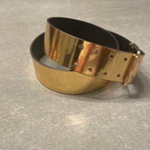 Ralph Lauren Metallic Leather Double-prong Belt